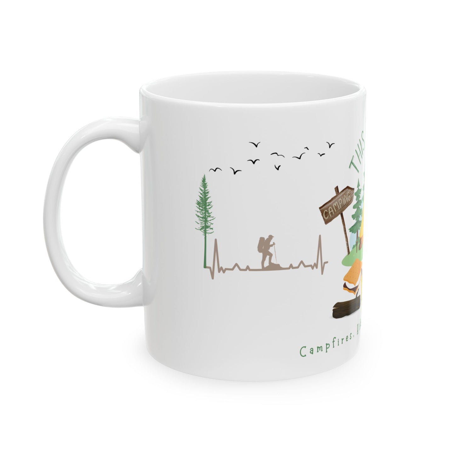 This RN Loves Camping, Hiking And Marshmallows Mug 11oz/15oz