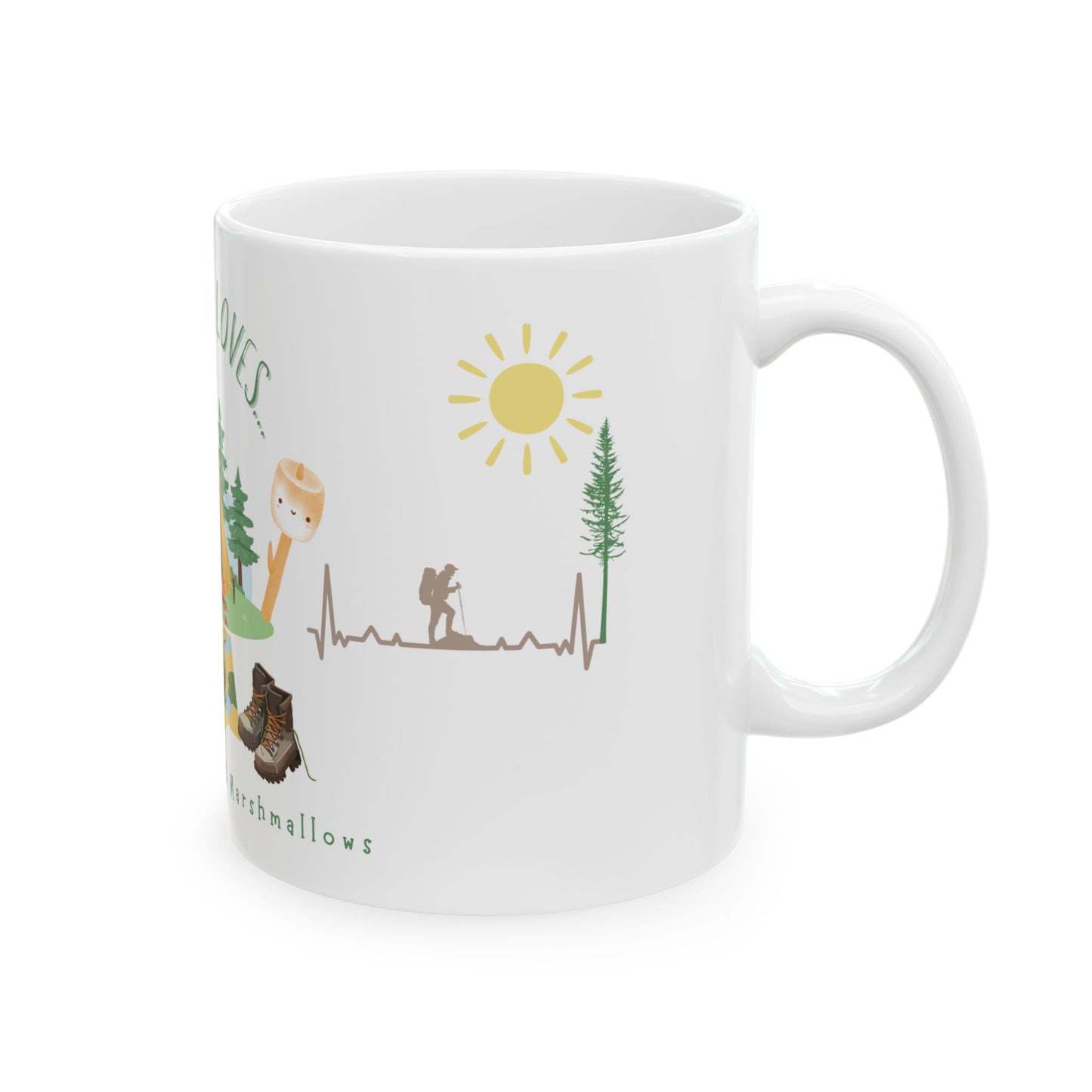 This RN Loves Camping, Hiking And Marshmallows Mug 11oz/15oz