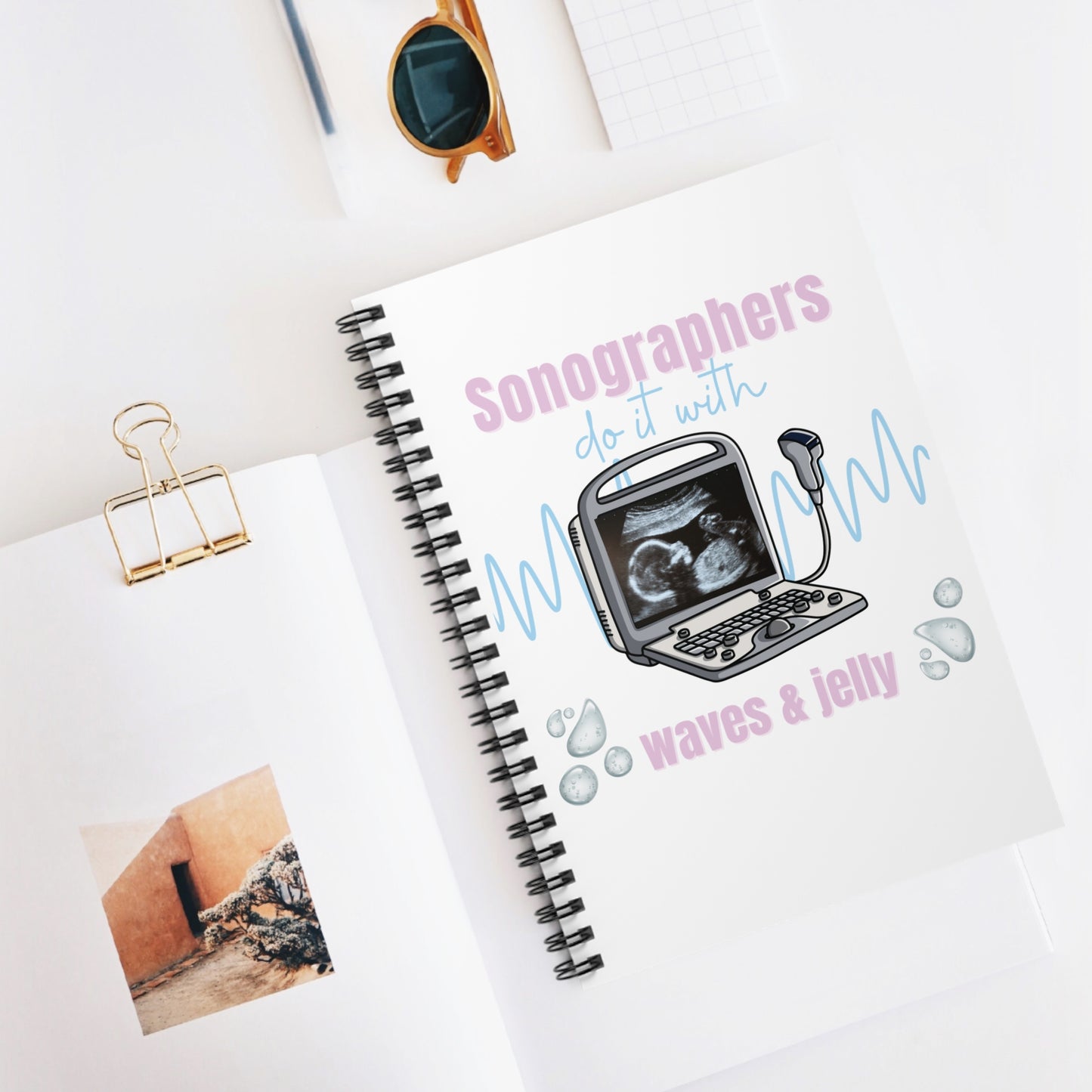 Sonographers Do It With Waves & Jelly Spiral Notebook