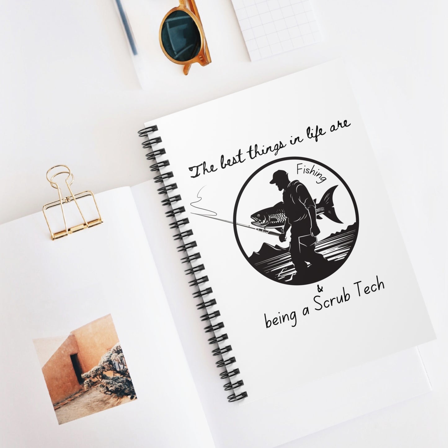 Fishing and Being A Scrub Tech Spiral Notebook