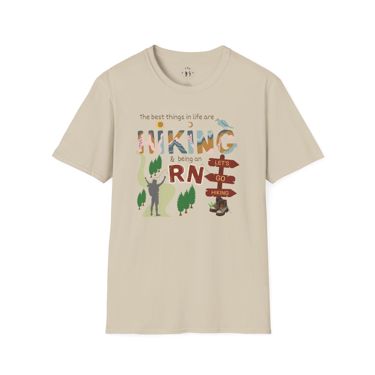 Best Things Are Hiking & Being An RN Softstyle T-Shirt
