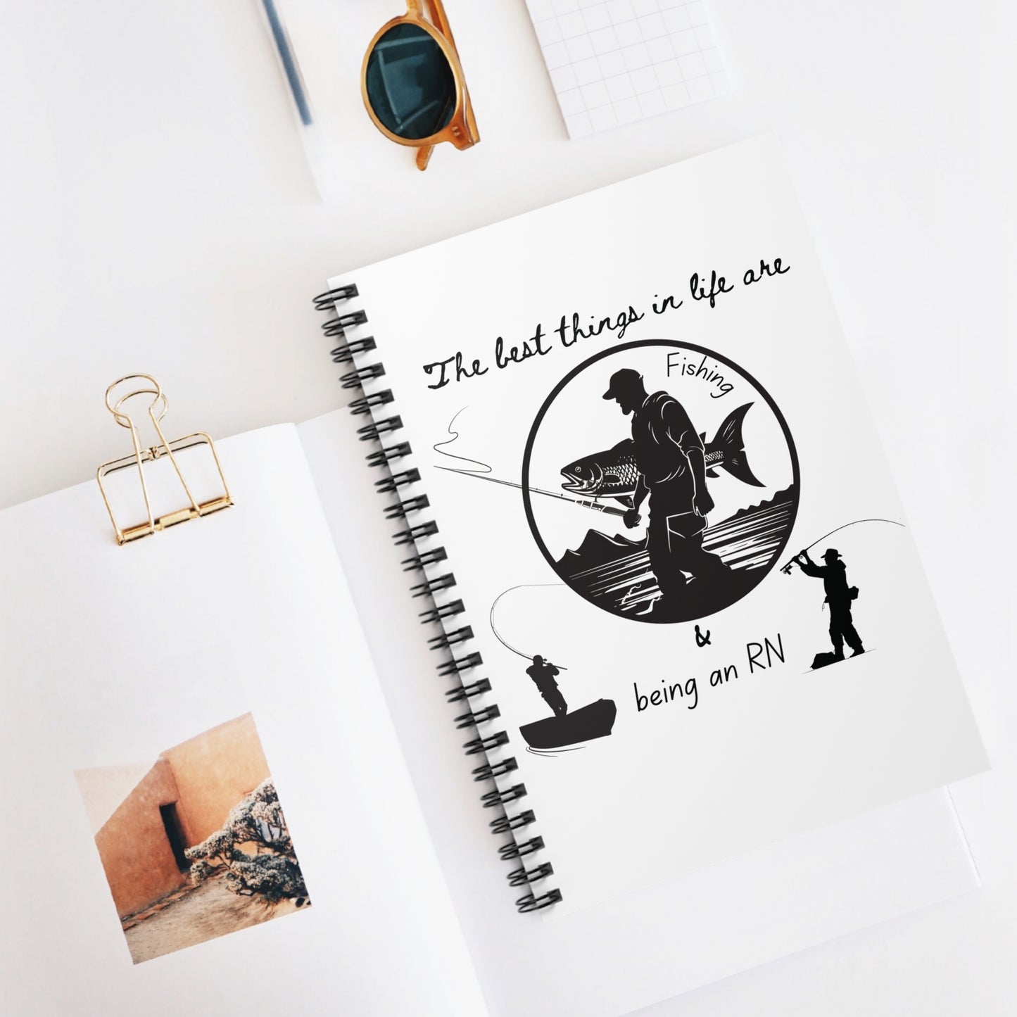 The Best Things Are Fishing & Being An RN Spiral Notebook