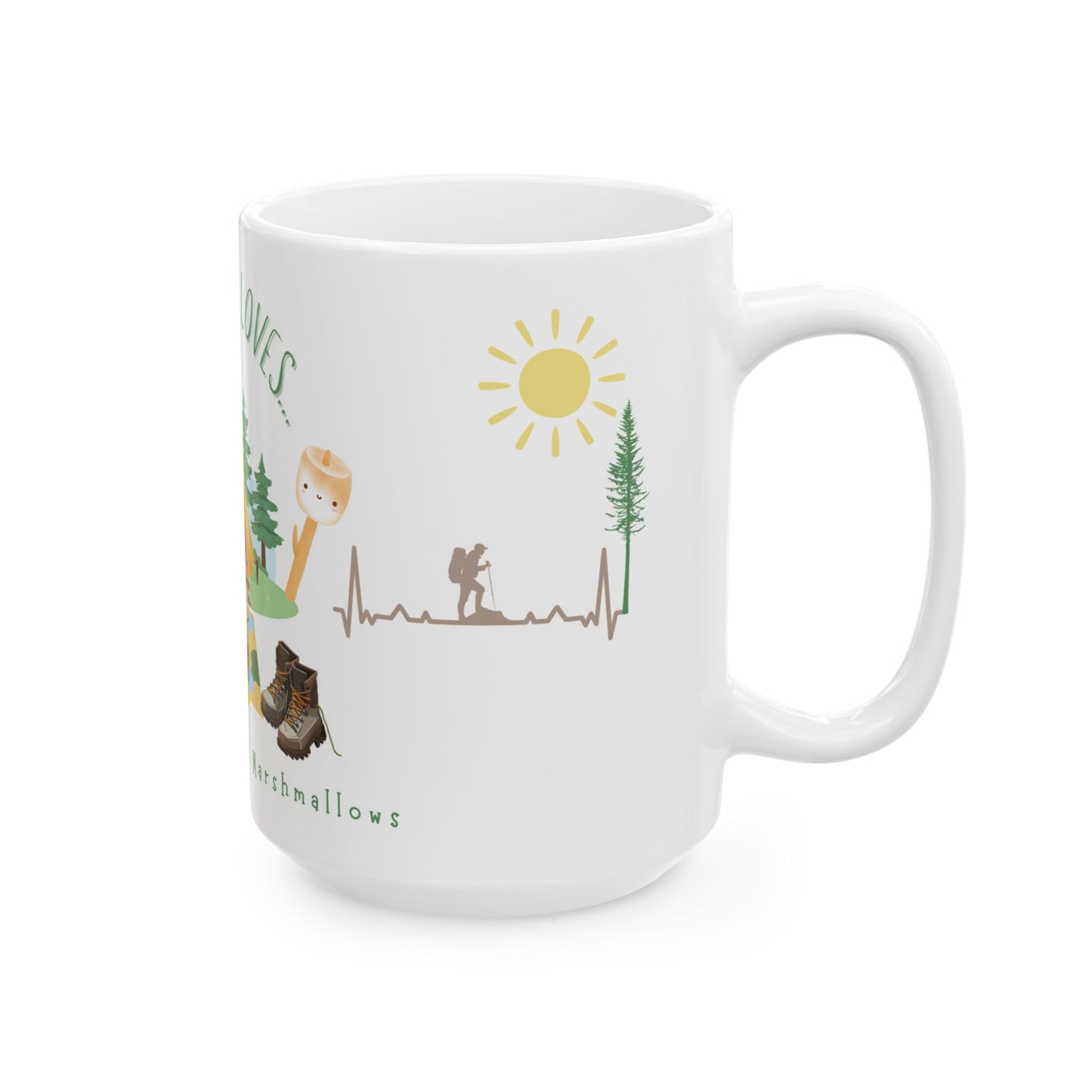 This RN Loves Camping, Hiking And Marshmallows Mug 11oz/15oz