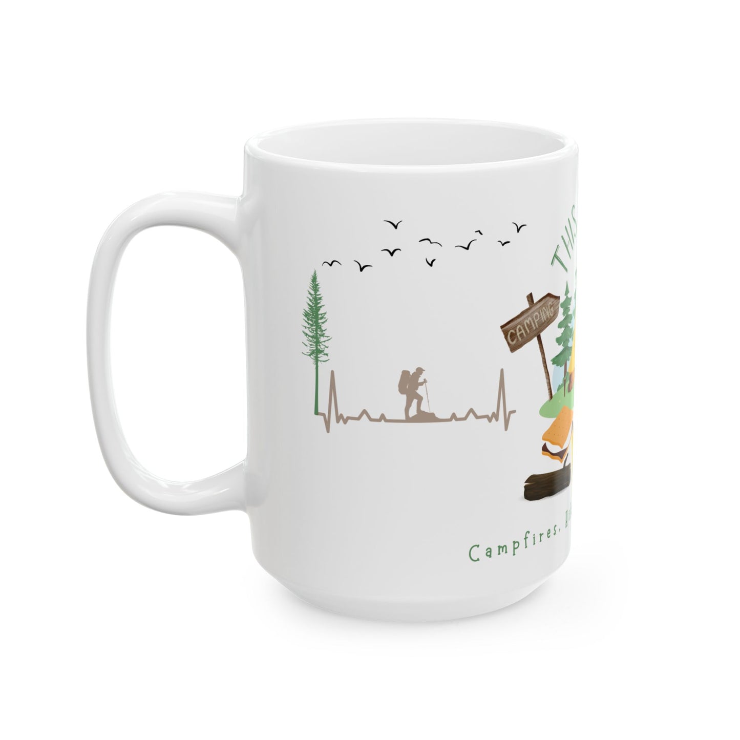 This RN Loves Camping, Hiking And Marshmallows Mug 11oz/15oz