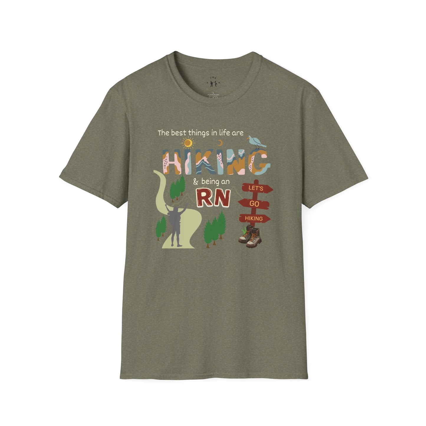 Best Things Are Hiking & Being An RN Softstyle T-Shirt