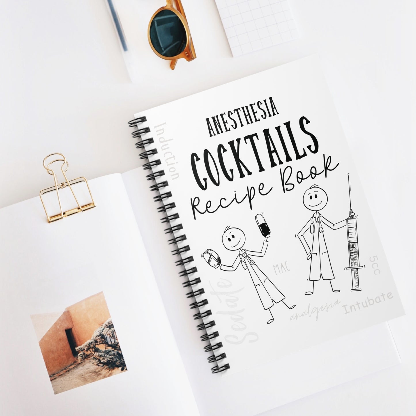 Notebook Anesthesia Cocktail Recipe Book