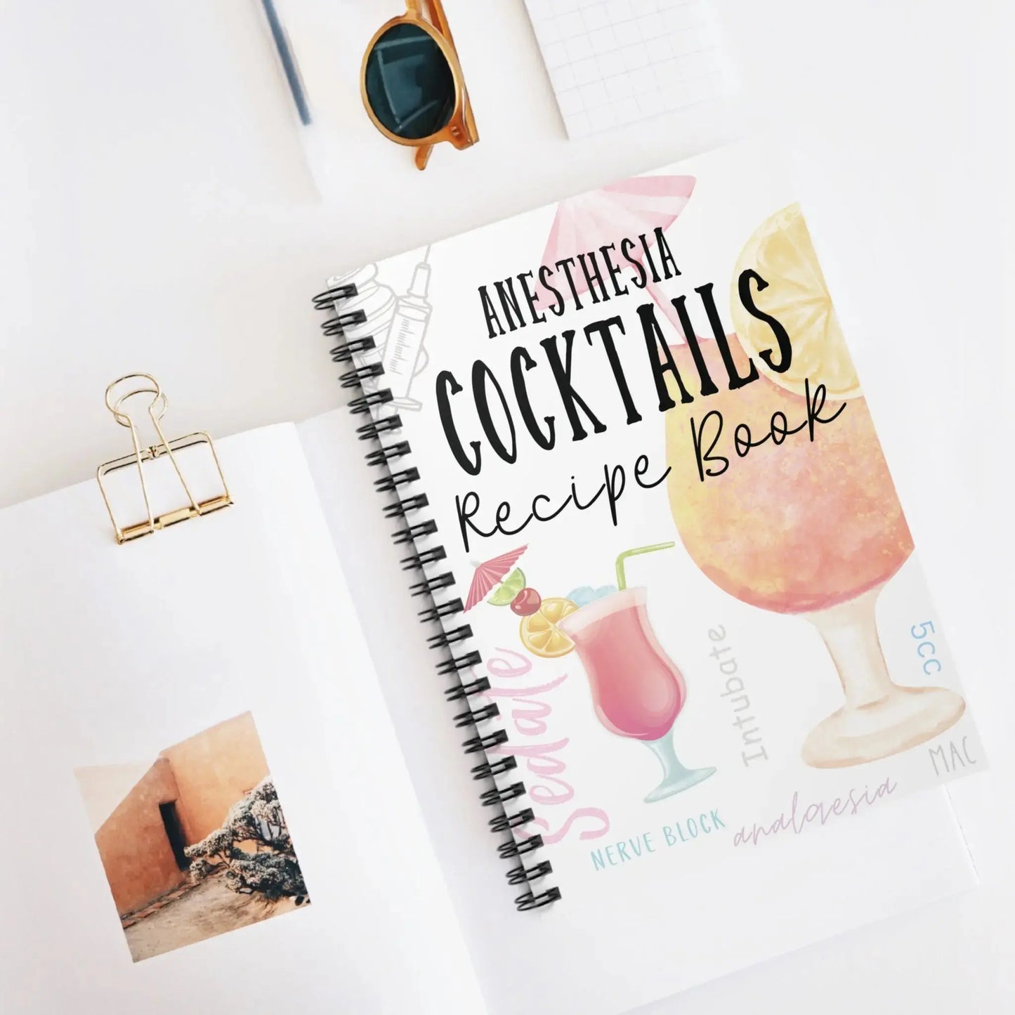 Anesthesia cocktails recipe book spiral notebook