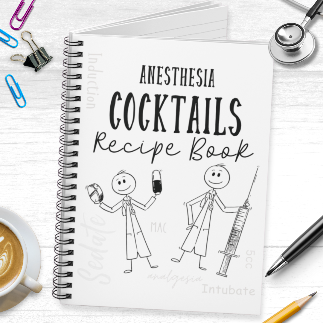 Notebook Anesthesia Cocktail Recipe Book