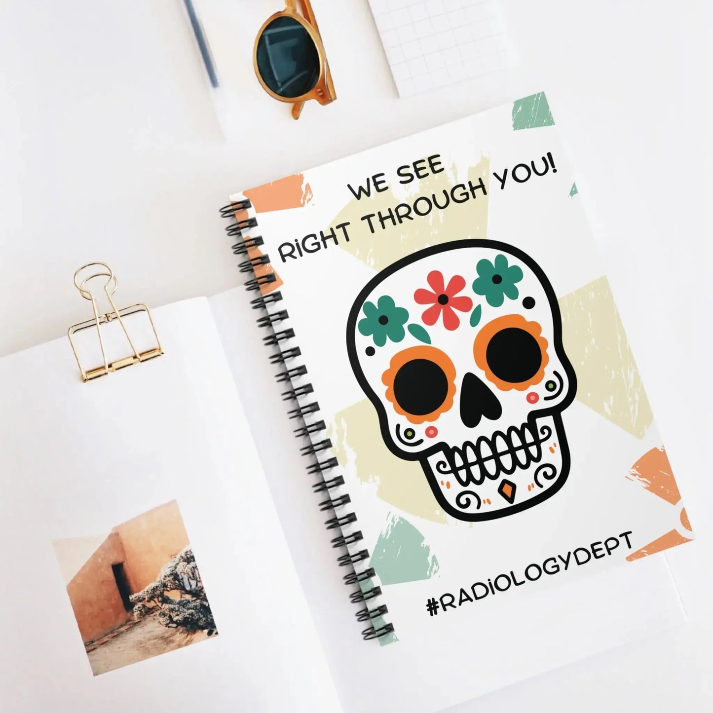 Radiology department skull Spiral notebook