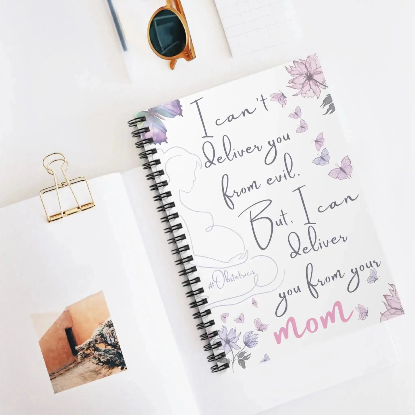 I can't deliver you from evil, But I can Deliver you from your Mom Spiral Notebook Quotes