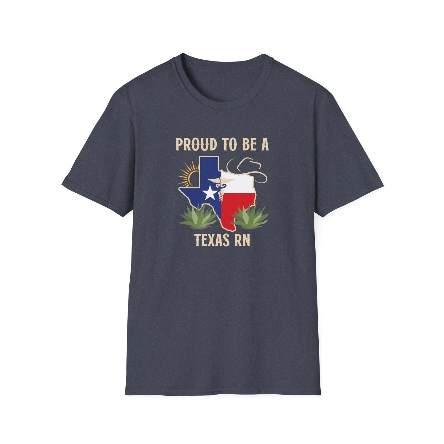 Proud Texas RN T-Shirt Heather Navy