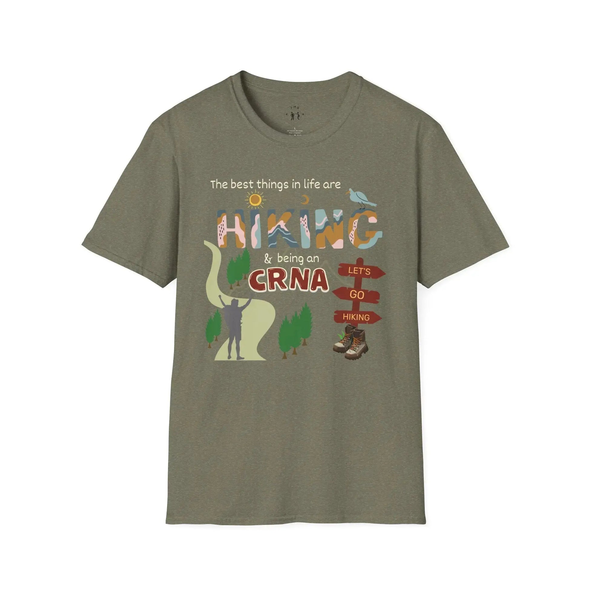 Hiking CRNA T-Shirt Heather Military Green