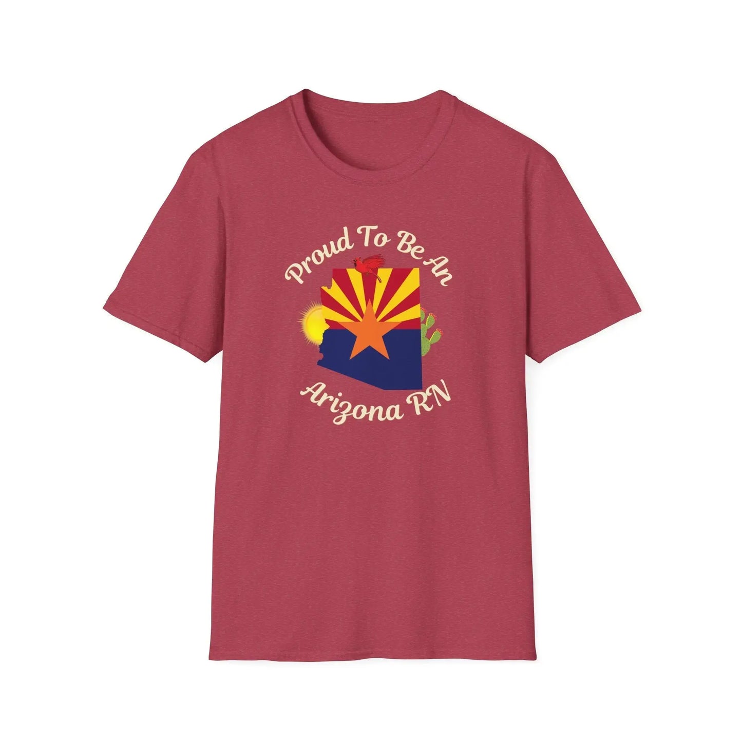 Proud To Be An Arizona RN Pride T-Shirt heather cardinal