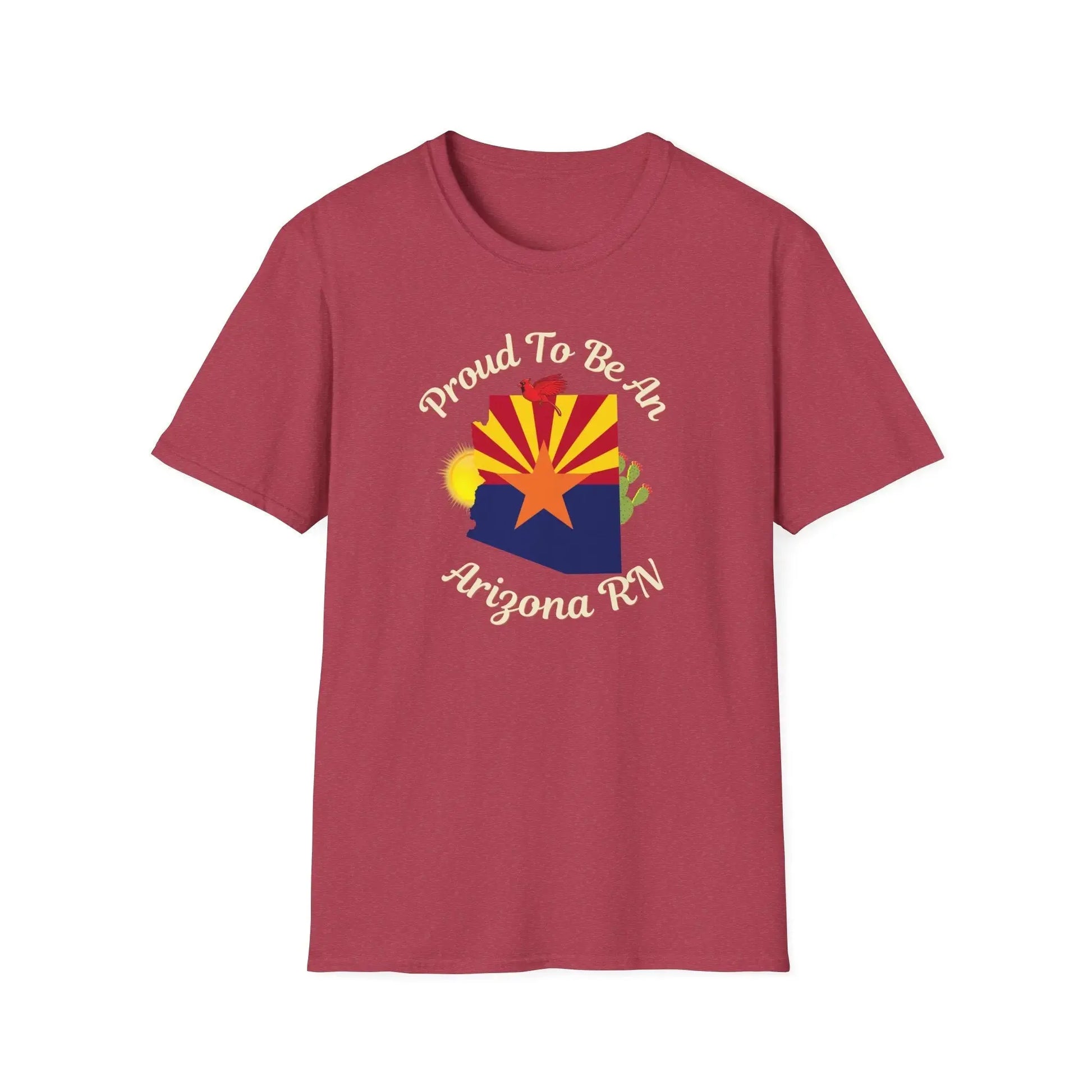Proud To Be An Arizona RN Pride T-Shirt heather cardinal