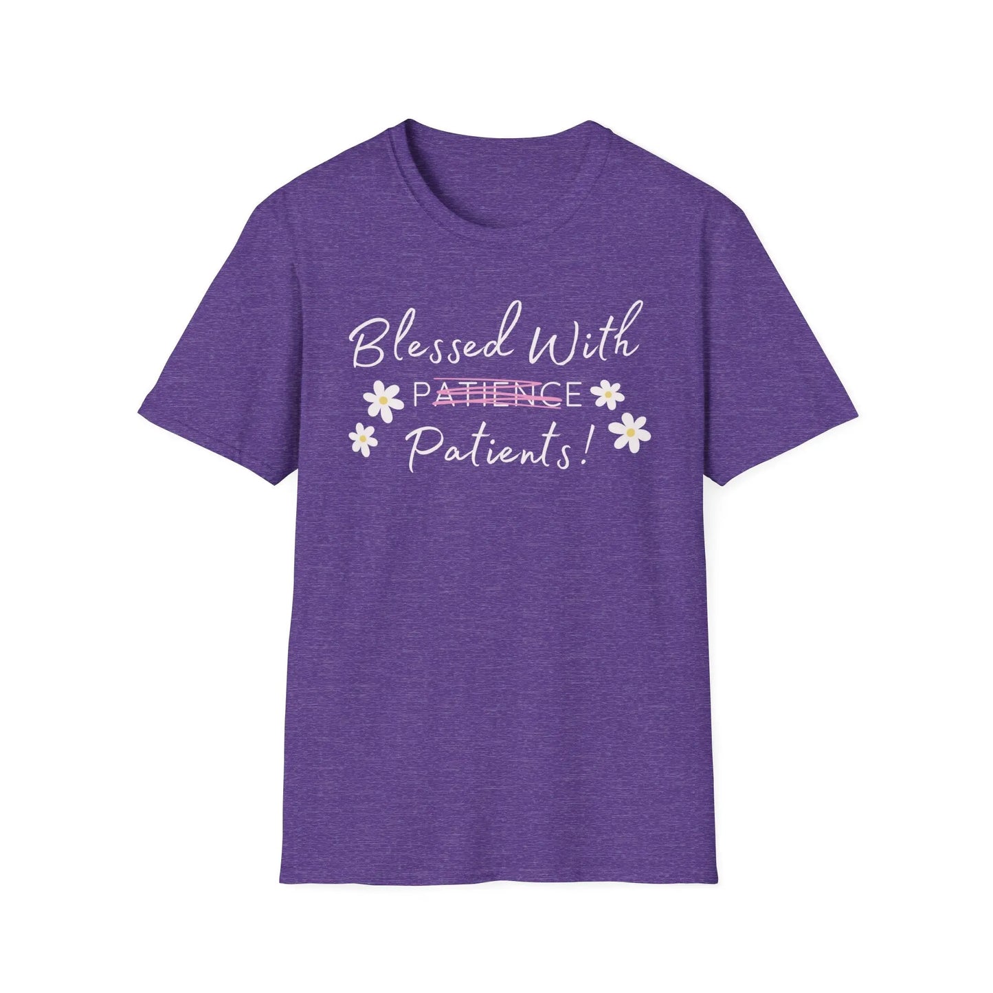 Blessed with Patient patience T-Shirt Heather Purple