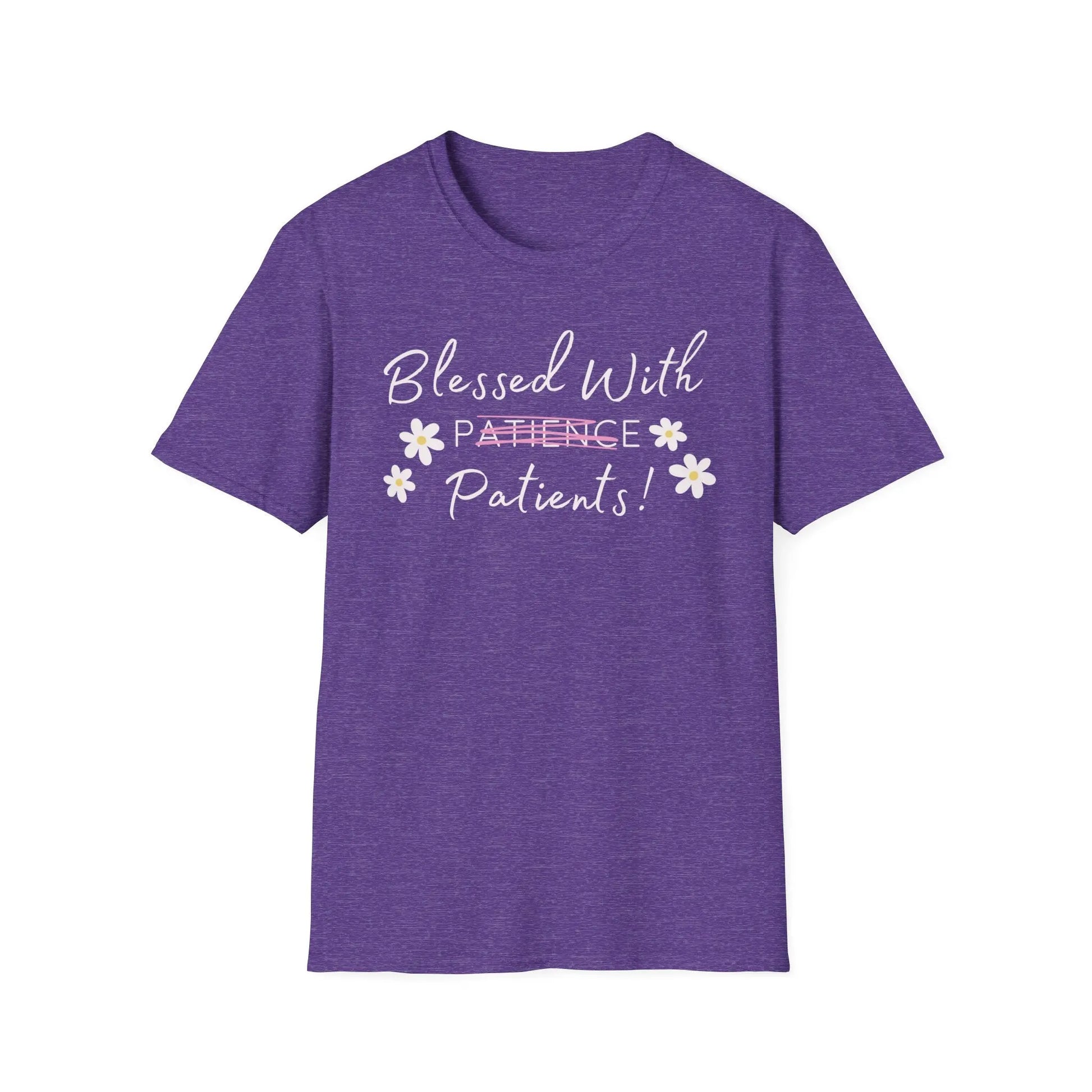 Blessed with Patient patience T-Shirt Heather Purple