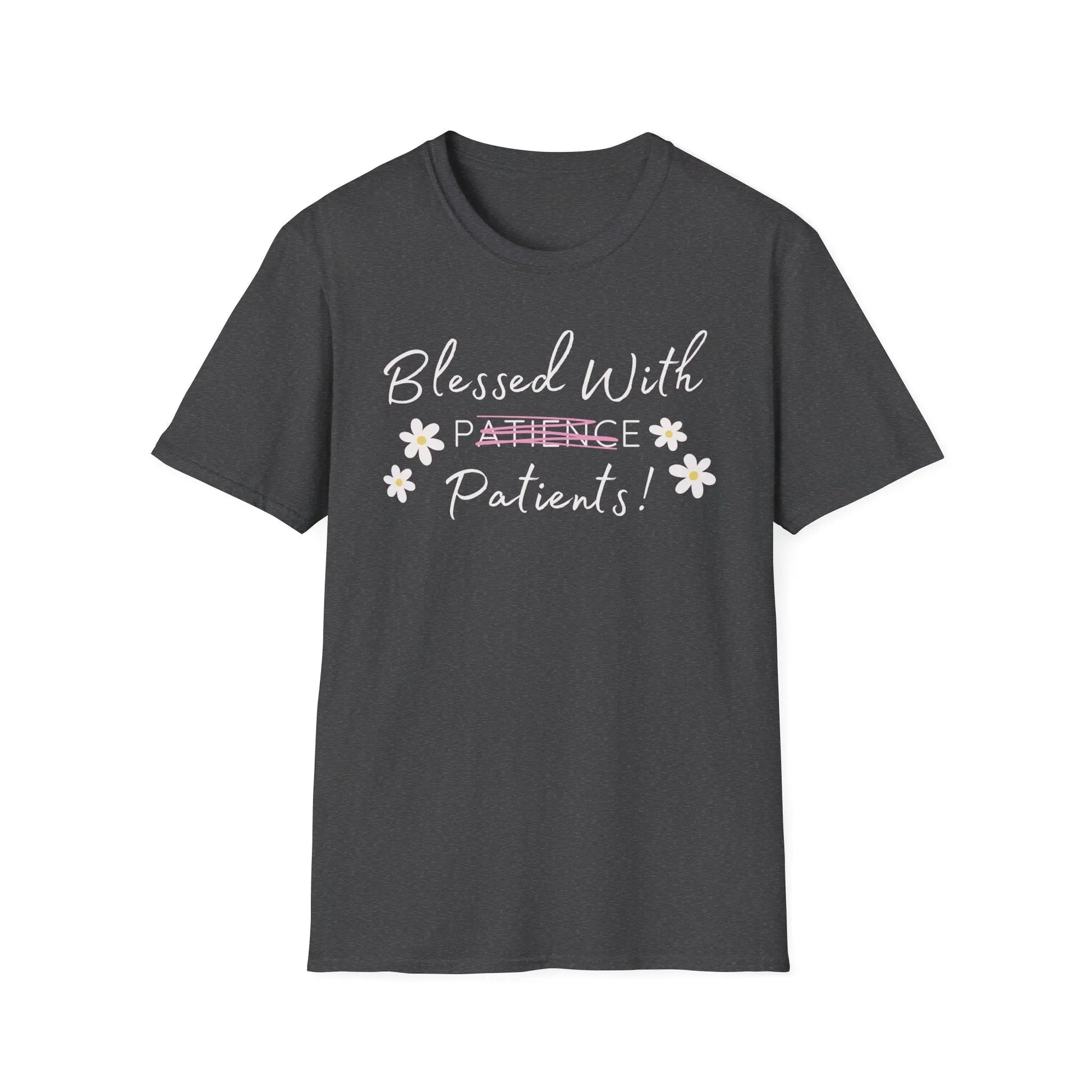 Blessed with Patient patience T-Shirt Dark Heather