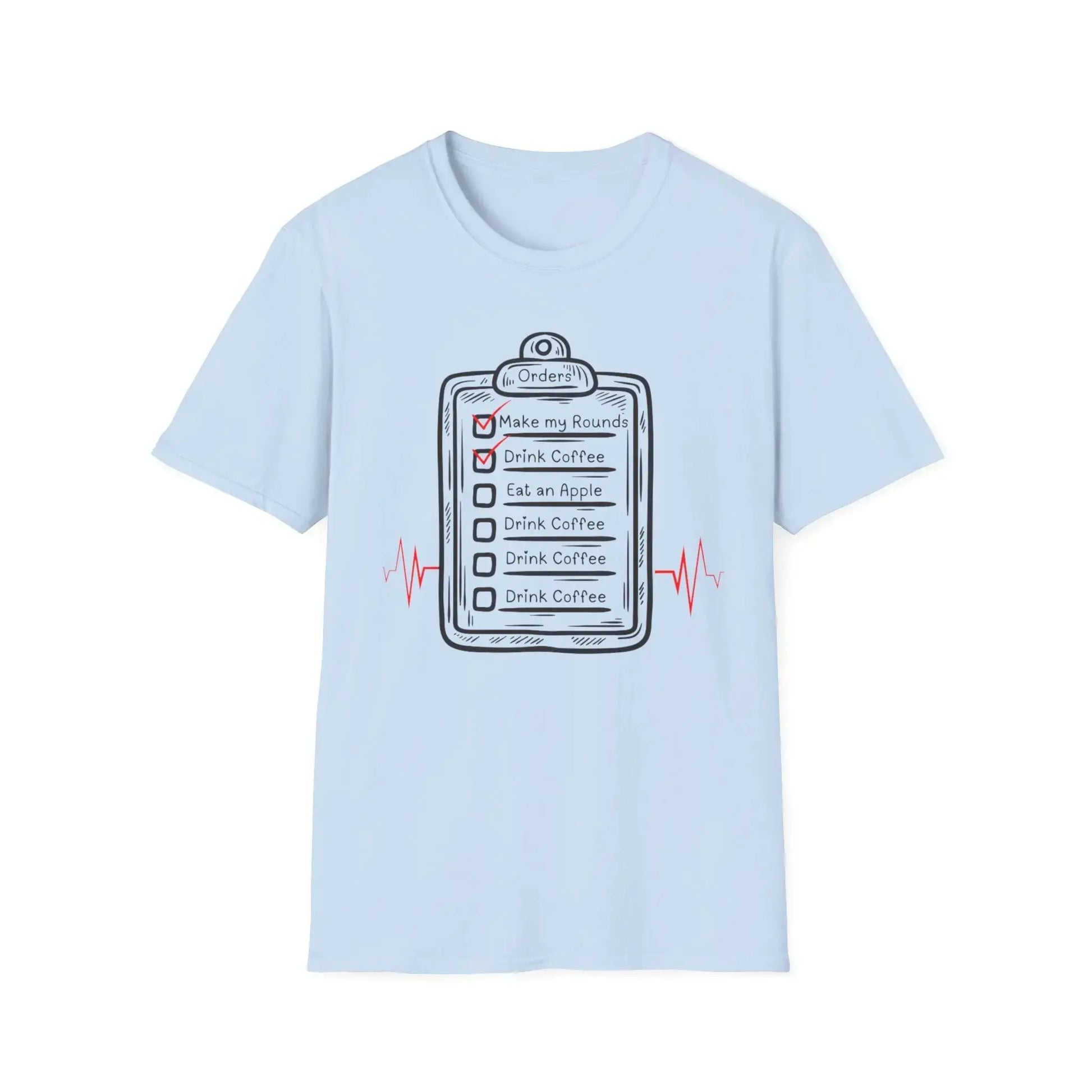 Checklist Coffee Lover's T-Shirt Light Blue
