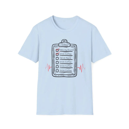 Checklist Coffee Lover's T-Shirt Light Blue