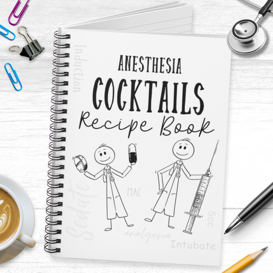 Notebook Anesthesia Cocktail Recipe Book