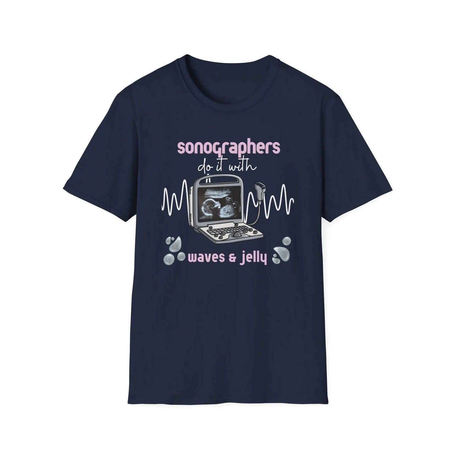 sonographers Waves & Jelly T-Shirt Navy