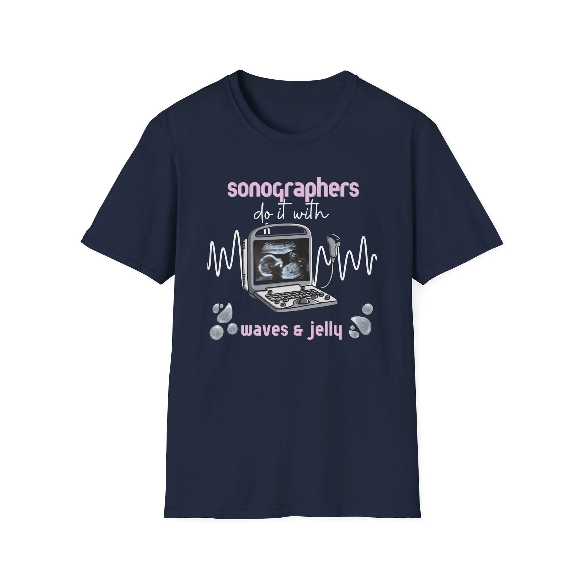 sonographers Waves & Jelly T-Shirt Navy