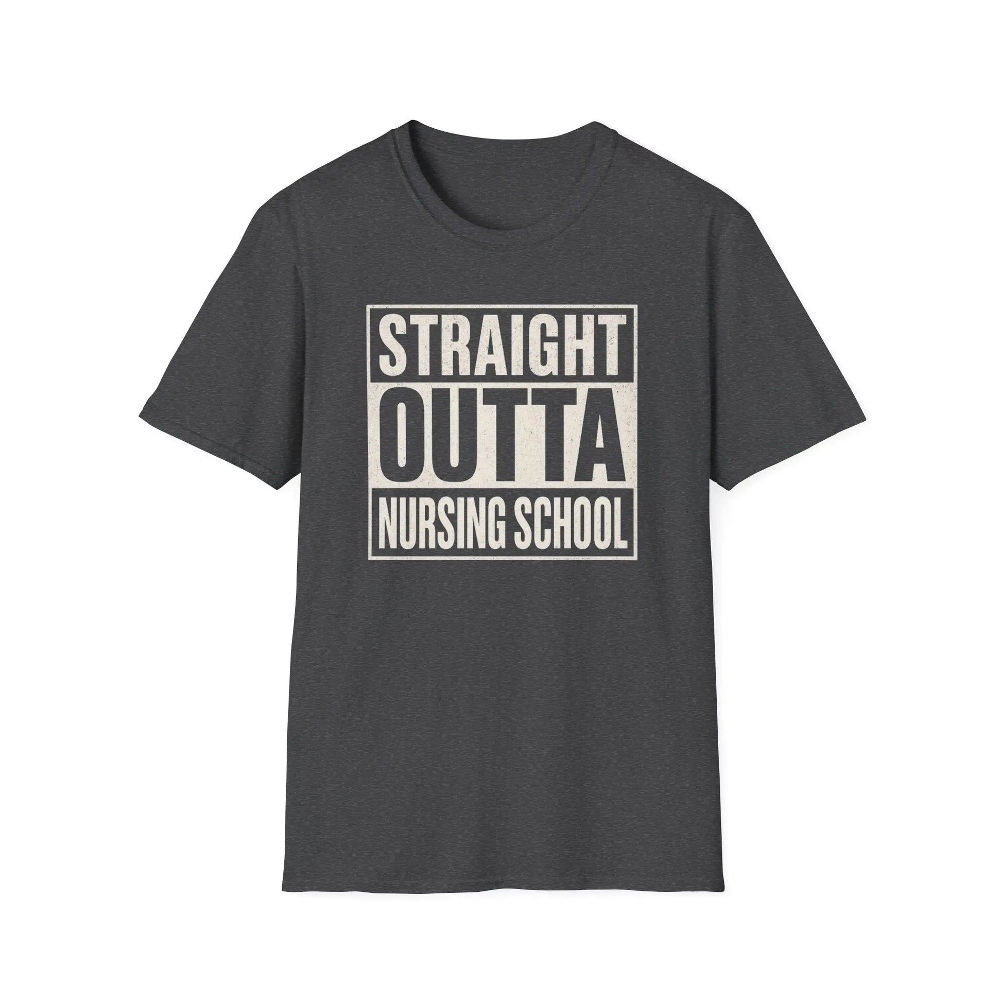 Straight Outta Nursing School T-Shirt Dark Heather