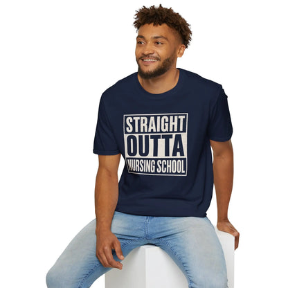 man wearing a Straight Outta Nursing School T-Shirt 