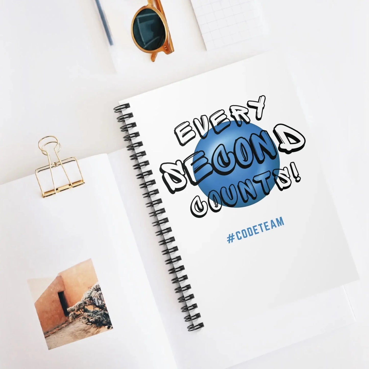 Every Second Counts Code Team Spiral Notebook One Size