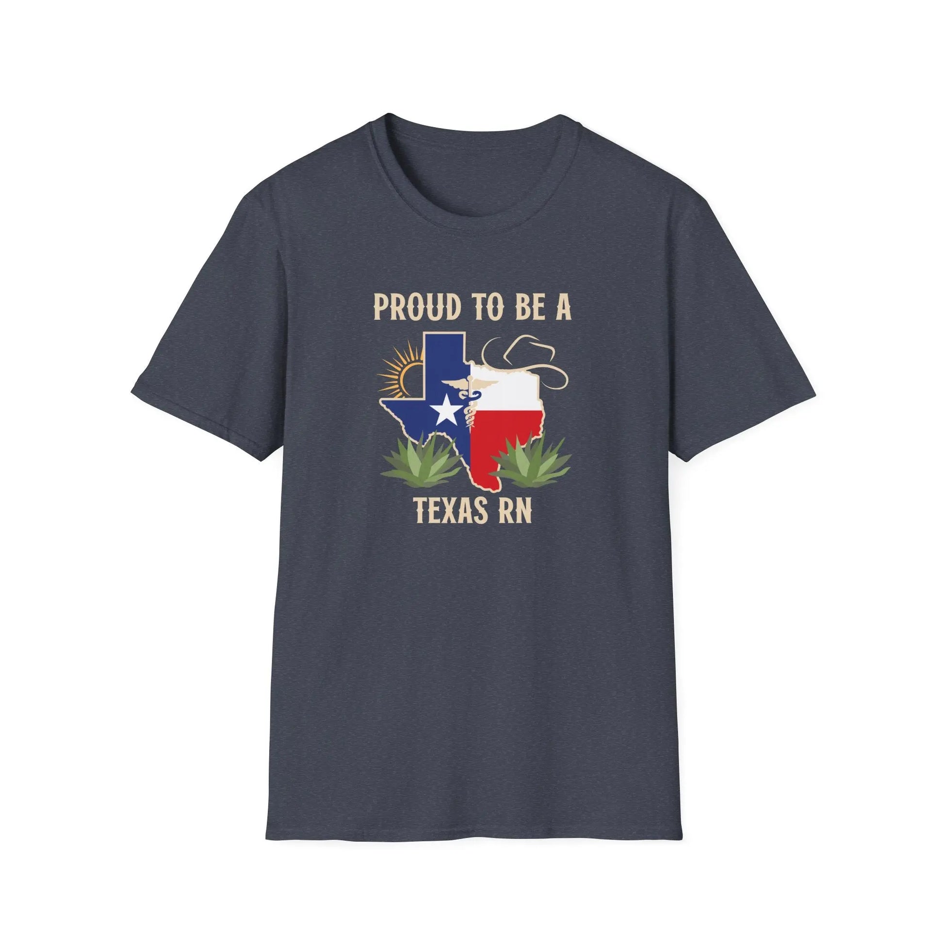 Proud Texas RN T-Shirt Heather Navy