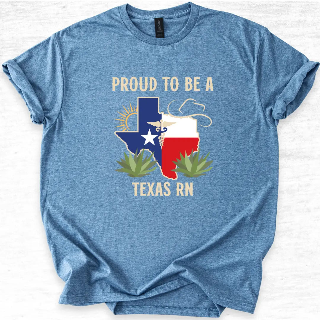 Proud to be a Texas RN T-Shirt Heather Indigo