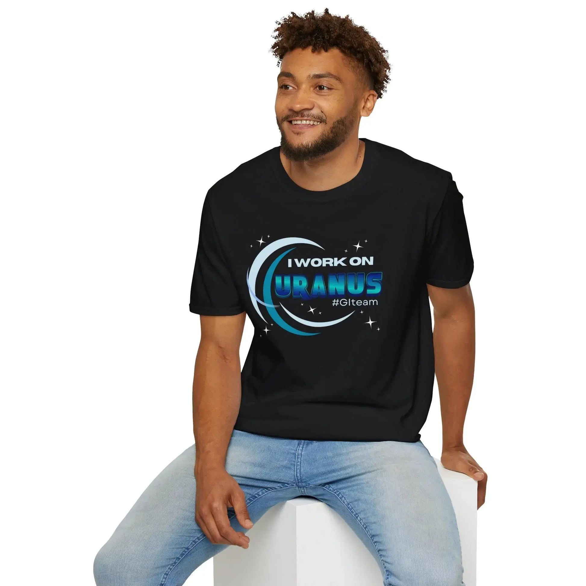 Men in Uranus GI Black T-Shirt