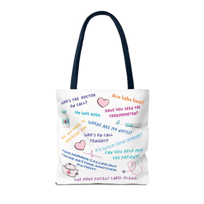 Nurse Quotes - Tote Bag 16" × 16'' Navy
